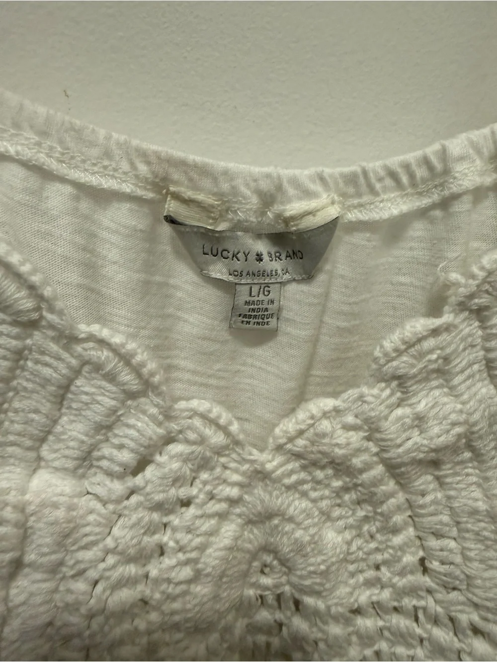 Lucky Brand Cream Crochet Knit Tank Top - Picture 2 of 4
